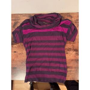 The Limited Purple and Blue short sleeve cowel neck knit sweaters